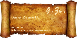 Gere Zsanett névjegykártya